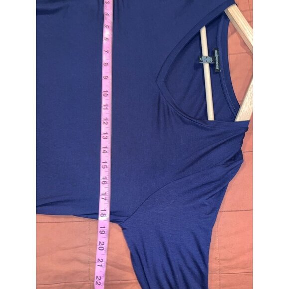 Eileen Fisher Womens Navy Blue V-Neck Long-Sleeve Midi Dress S - Picture 2 of 10